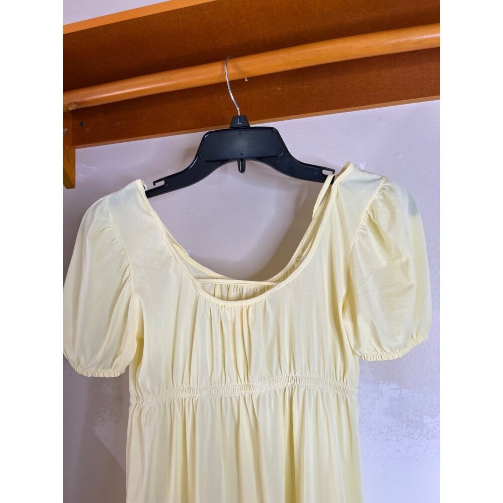 Jennifer Dale Yellow Nightgown Puff Sleeves Ruffle Hem Size 9 Vintage 70’s retro - Picture 5 of 7